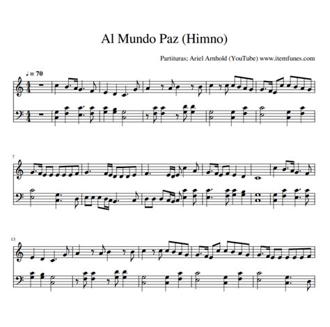 Al Mundo Paz Himno Navidad Partitura Gratis Notas Acordes Piano Pdf