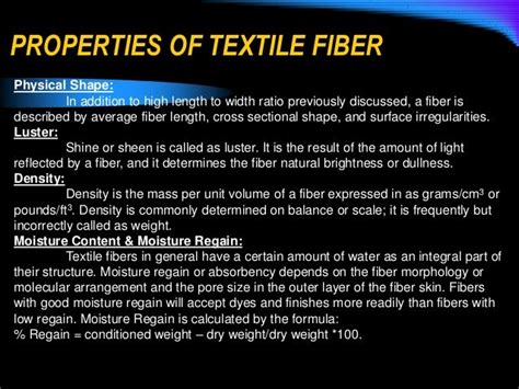 Properties Of Textile Fibers