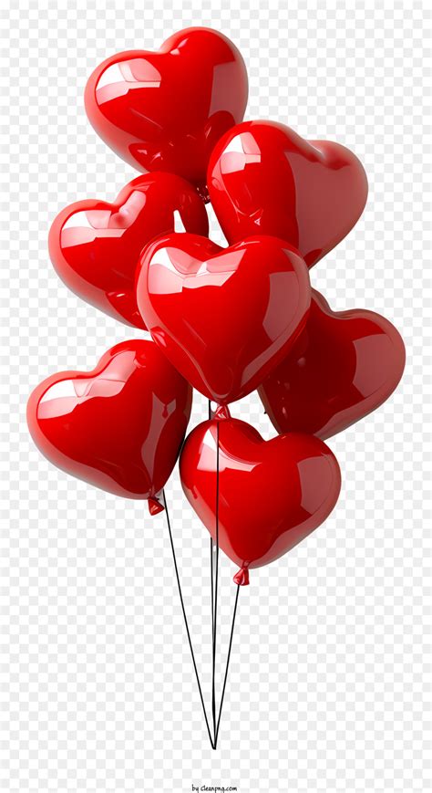 Cœur De Ballons Les Ballons Rouges Heartshaped Ballons PNG Cœur De