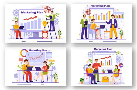 12 Marketing Plan Illustration Masterbundles