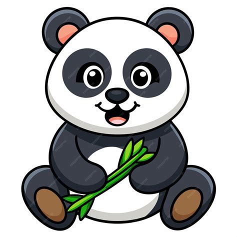 Premium Vector Cute Panda Eat Bamboo Cartoon Vector Icon Illustration