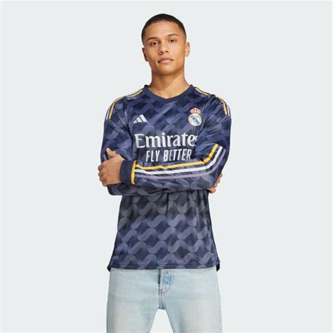 Adidas Real Madrid Long Sleeve Away Jersey Blue Men S Soccer