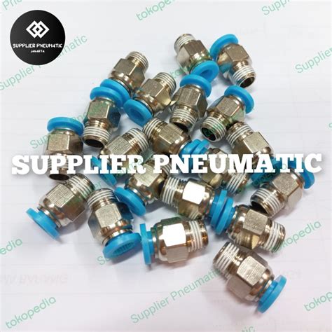 Jual Tubing Connector Fitting Lurus Pneumatic Drat Selang Mm