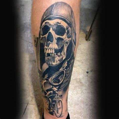 70 Biker Tattoos For Men - Manly Motorcycle Ink Design Ideas