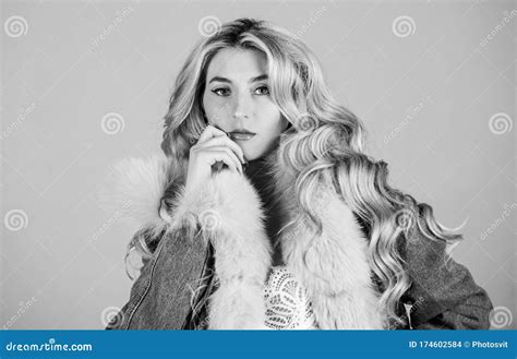 Enjoying Her Beauty Seductive Woman In Lingerie And Fur Coat