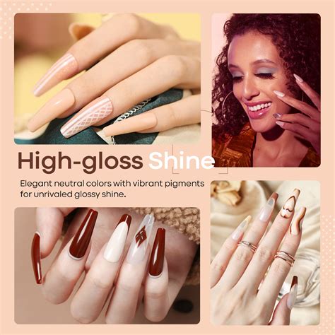 Modelones Pcs Gel Nail Polish Kit Nude Pink Glitter Gel Polish Skin