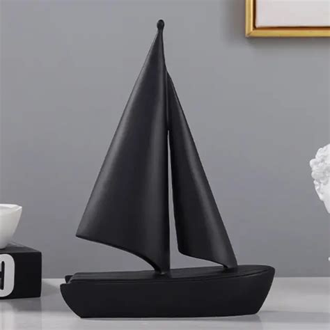 Voilier Statue Voilier Mod Le Voilier Bateau Figurine Pour Chambre Noir