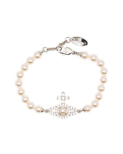 Vivienne Westwood Olympia Pearl Bracelet In White Lyst