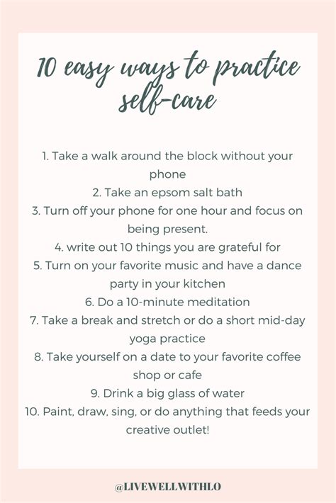 10 Easy Ways To Practice Self Care — Simple Wellness