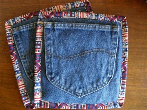 Pot Holders ~ Sewing Jeans Recycled Denim Blue Jeans Crafts