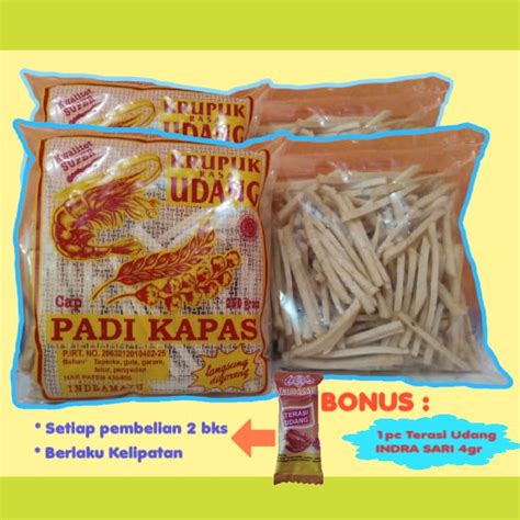 Jual Kerupuk Udang Padi Kapas Stik Gr Asli Indramayu Shopee Indonesia