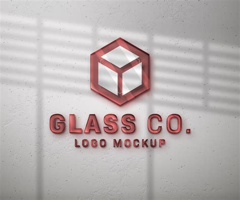 Premium Psd Translucent 3d Logo Mock Up