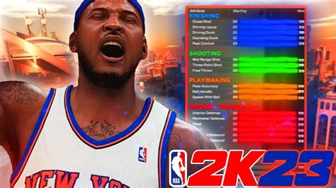 NBA 2K23 RARE CARMELO ANTHONY BUILD DYNAMIC SHOT CREATING SF BUILD