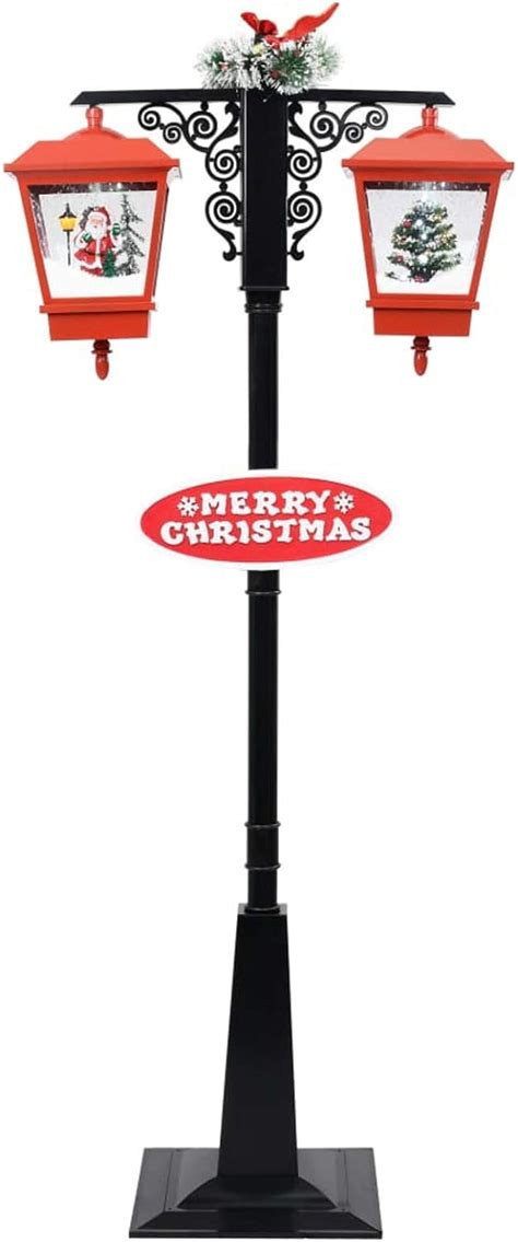 Pedkit Farola De Navidad Con Pap Noel Pvc Negro Y Rojo X X Cm