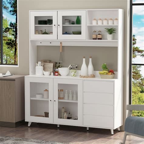 Fufuandgaga Contemporarymodern White Pantry Ljy Kf210128 0405 At