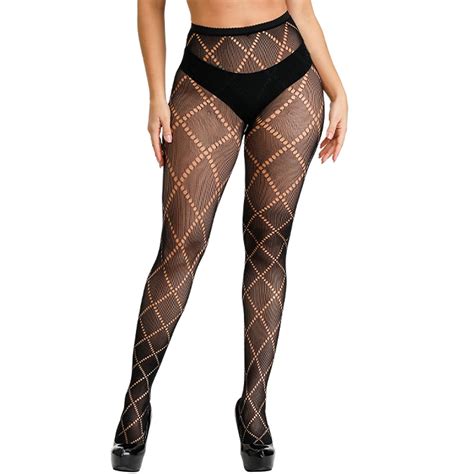 Gdreda Plus Size Lingerie Set Womens High Waisted Fishnet Tights Sexy