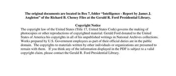 Report By James Jesus Angleton On CIA Activities Within The United ...