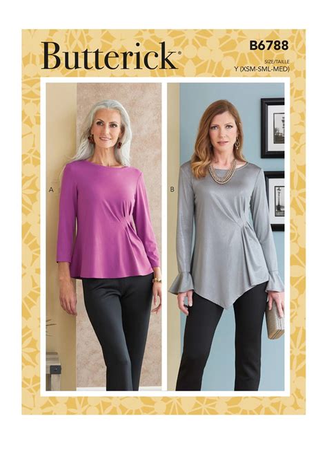 Misses Top Butterick Sewing Pattern B6788 Etsy