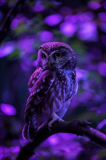 Vue photoréaliste de l oiseau hibou la nuit Photo Gratuite