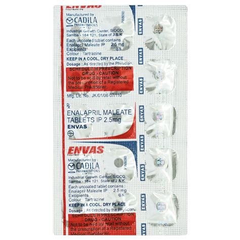 Envas 2 5mg Tablet 15 S Price Uses Side Effects Netmeds