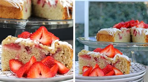 Iced Strawberry Almond Milk Cake Dinner Then Dessert