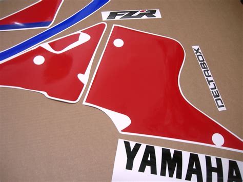 Yamaha Fzr Le Complete Decals Set White Red Version Moto