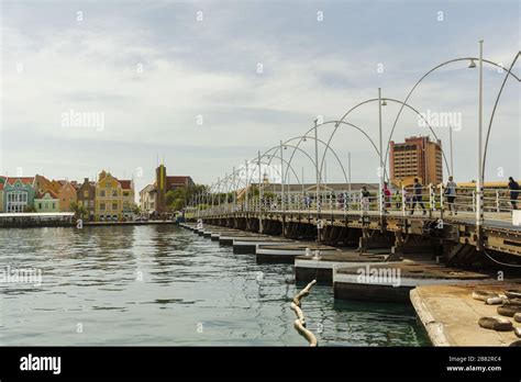 Gorgeous View Of The Moving Pontoon Queen Emma Bridge Across St Anna