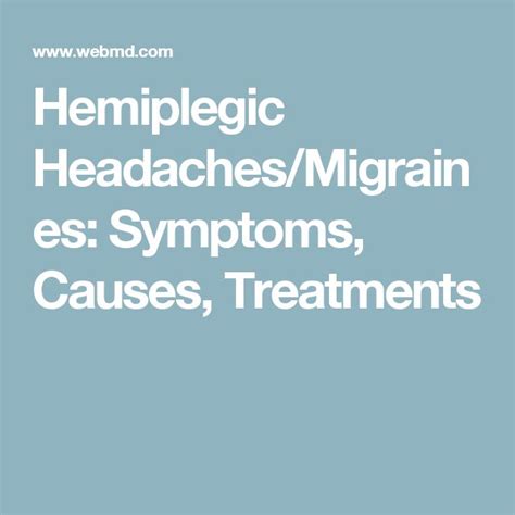 What Are Hemiplegic Migraine Headaches? | Migraine, Hemiplegic migraine ...