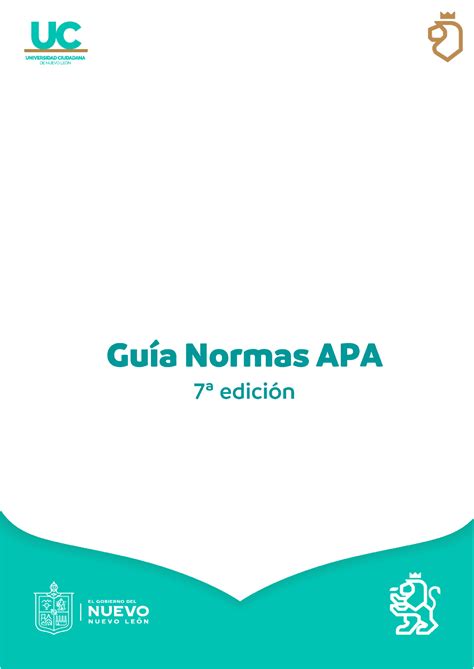 Normas APA 7a edicion UC23 Tabla de contenido IntroducciÛn Normas APA