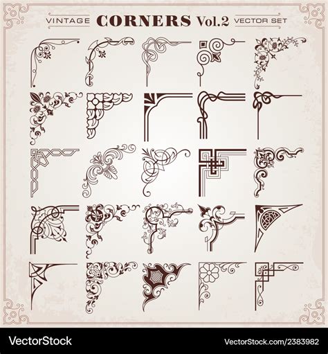 Vintage Corners And Borders Royalty Free Vector Image