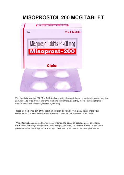 Misoprostol Mcg Tablet Packaging Size Kit At Rs Stripe