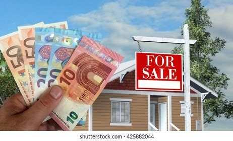 Home Sale Buyer Handing Over Cash Stock Illustration 425882044