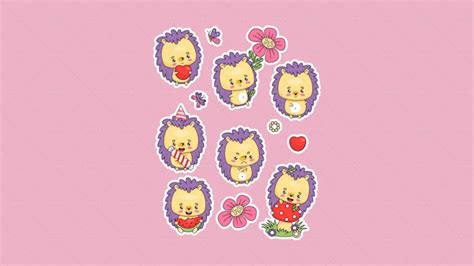 12 Hedgehog Stickers - Graphics | Motion Array