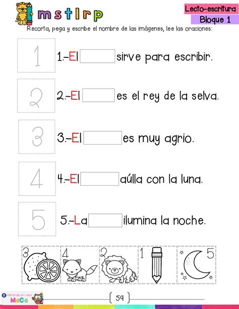 Tarea De Octubre Tica Bloque Recorta Pega Y Escribe El Nombre