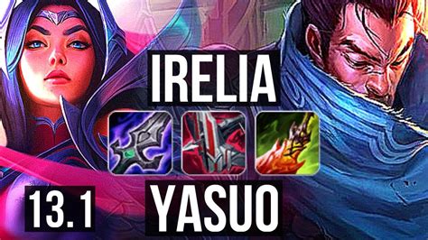 Irelia Vs Yasuo Top Rank 3 Irelia 8 Solo Kills Rank 9 300 Games Euw Challenger 13 1