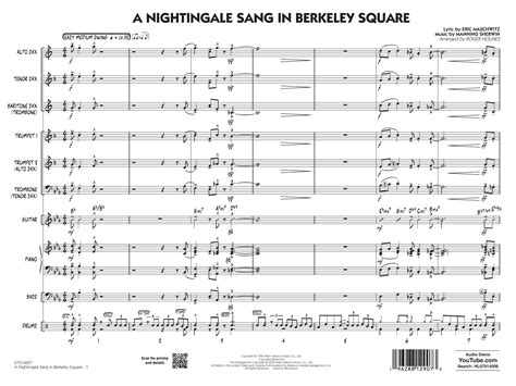 A Nightingale Sang In Berkeley Square Arr Roger Holmes By Manhattan