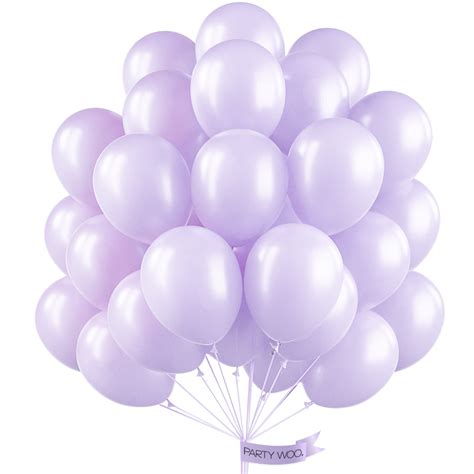 Partywoo Light Purple Balloons 50 Pcs 12 Inch Pearl Light Purple