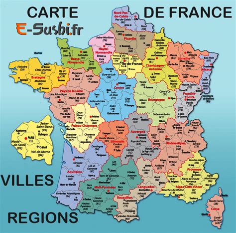 Carte de France départements et villes Voyage Carte Plan