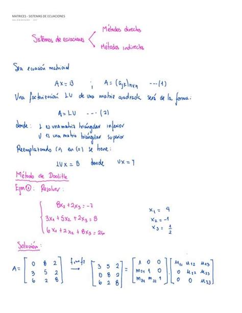 Matrices Sistemas De Ecuaciones Luis Enrique Loaiza Villa Udocz