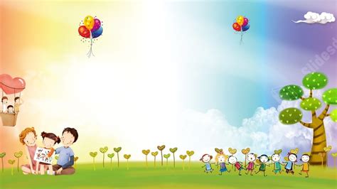 Child Childrens Day Grassland Cartoon Powerpoint Background For Free