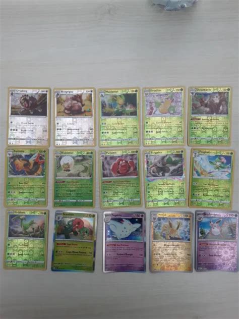 Lot De Cartes Pok Mon Brillantes Holo Ou Reverse Rares Toile Noire