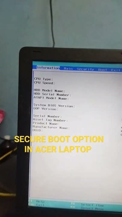 Secure Boot In Acer Laptop Not Highlight Solve Youtube