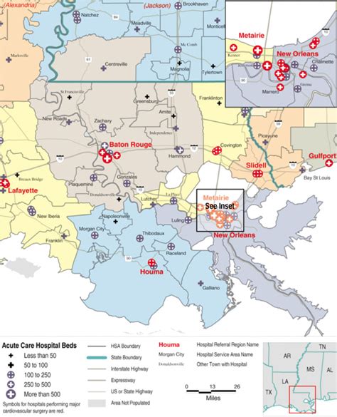 Map Hospital Service Areas Assigned To The New Orleans Baton