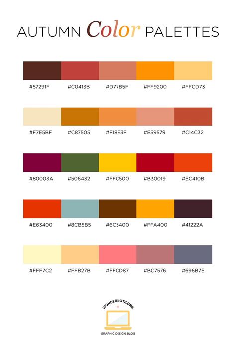 Color Palettes for Web, Digital, Blog & Graphic Design with Hexadecimal ...