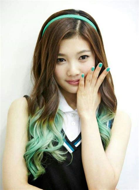 Best Kpop Female Idols That Rocked Green Hair K Pop Amino