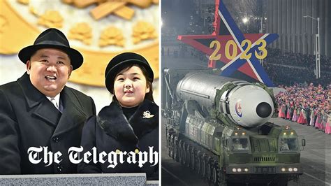 Kim Jong Un Showcases Missiles In Military Parade With Daughter Kim Ju Ae At His Side Youtube