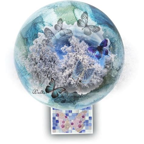 Snow Globe Winter Butterflies By Walkerwalker On Polyvore Snow