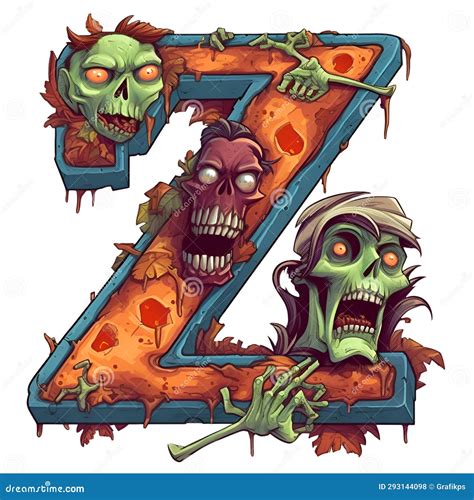 Zombie Amazing Halloween Letter Z Decoration Separated On White