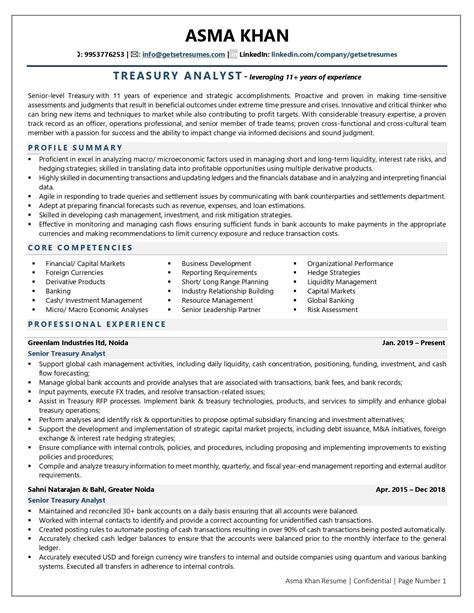 Treasury Analyst Resume Examples & Template (with job winning tips)