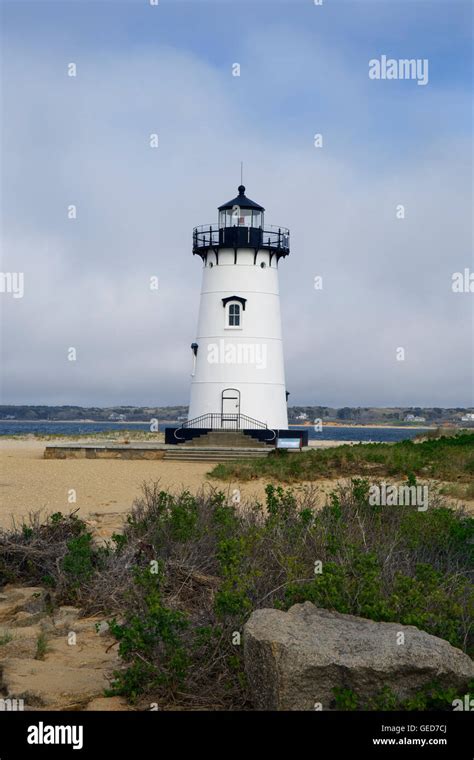 Edgartown Harbor Light On Marthas Vineyard In Massachusetts Stock